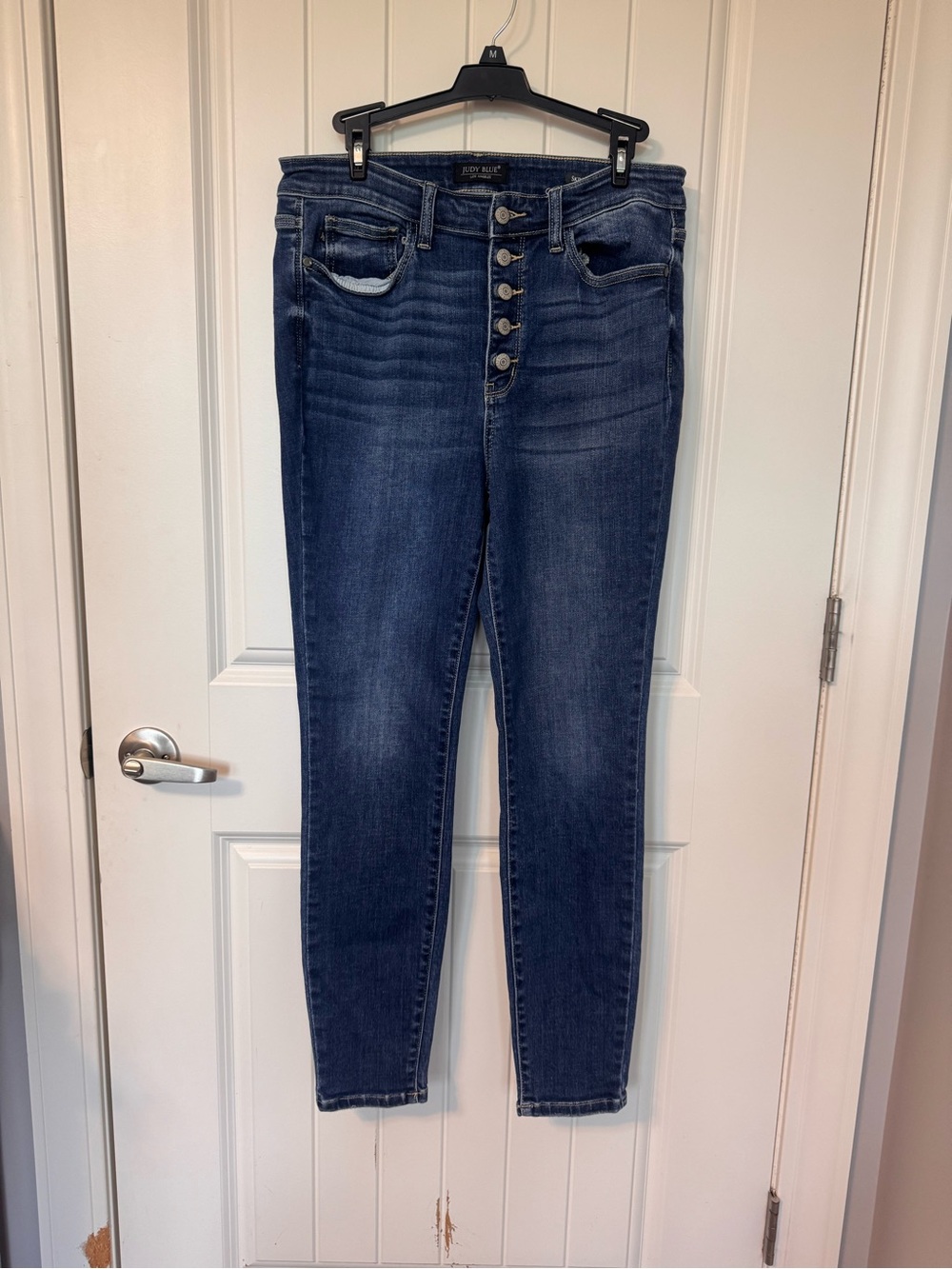 Judy Blue Skinny Fit‎ High Rise Button Fly Jeans Size 11/30 Dark Wash